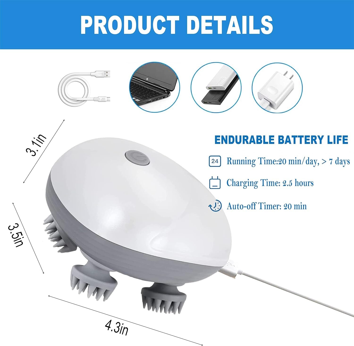 Supwell Electric Scalp Massager 3 Modes